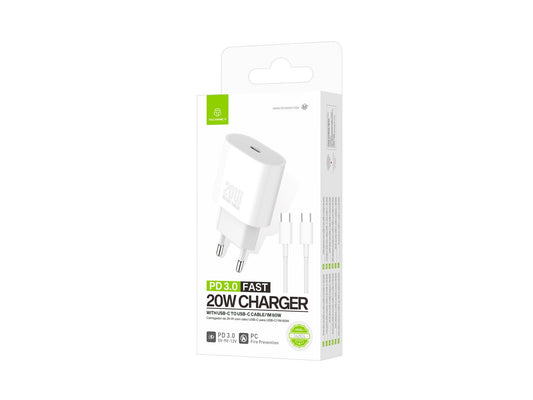 Techancy Carregador TA2824 PD3.0 20W com Cabo USB-C para USB-C -1