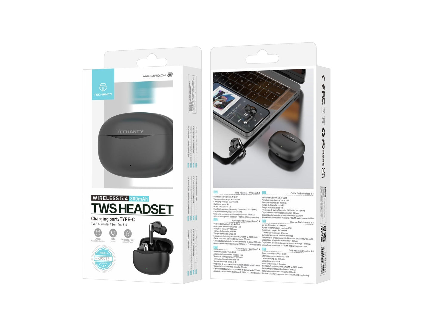 Techancy Auricular TWS KP2712 -2