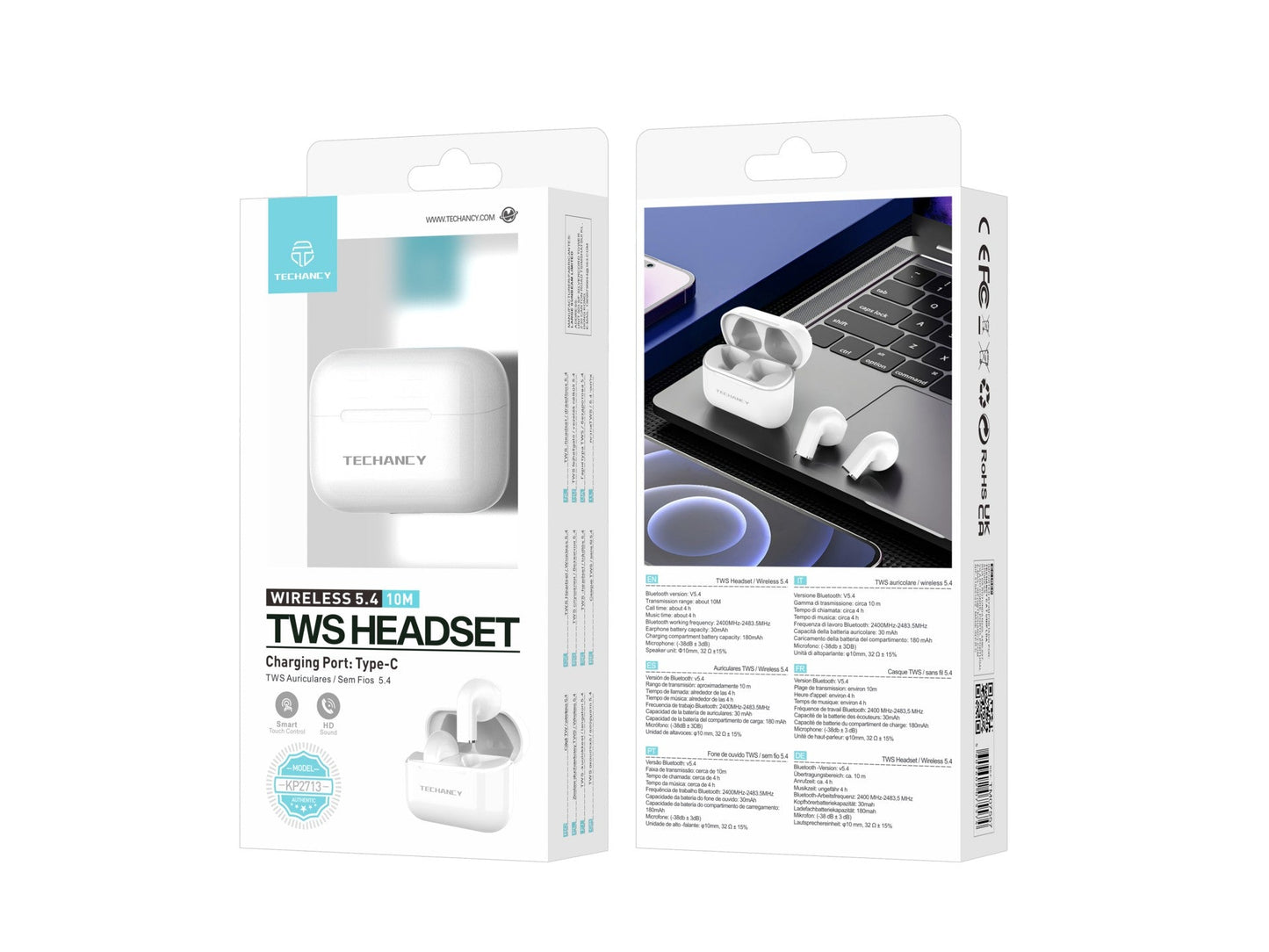 Techancy Auriculares TWS KP2713