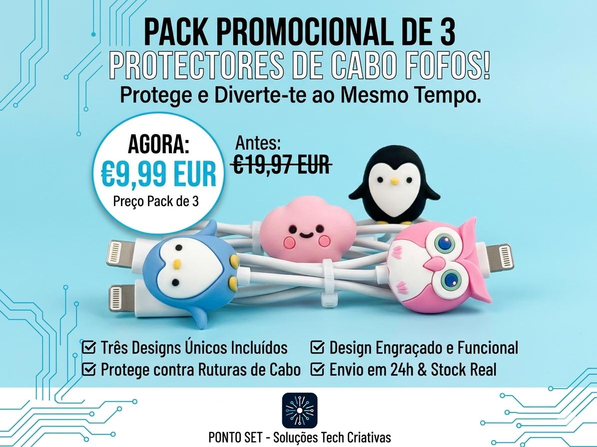Protetores de Cabo 3 pelo preço de 1
