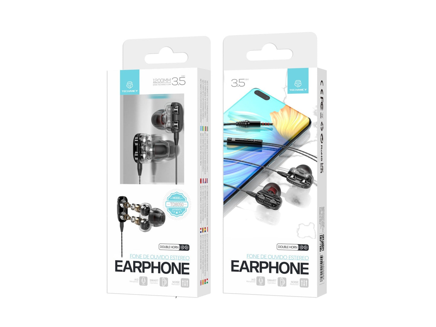 Techancy Auricular Com Fios Estéreo Premium TD8050 -1