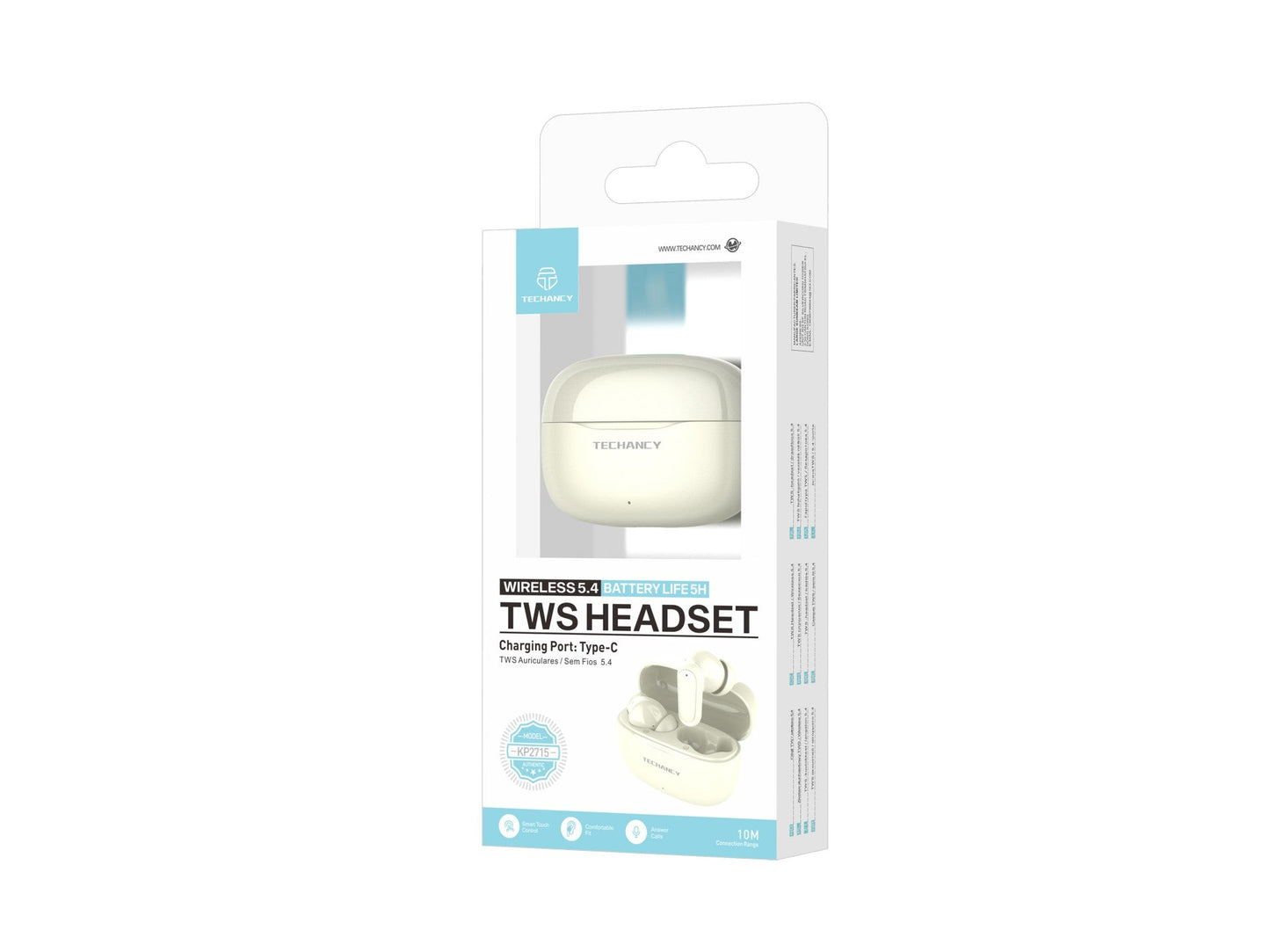 Techancy Auriculares Premium Bluetooth TWS Wireless 5.4 KP2715 -1