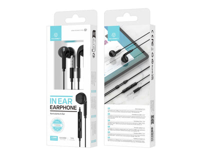 Techancy Auscultadores Intra-Auriculares Pretos 1.2m TD8086-1
