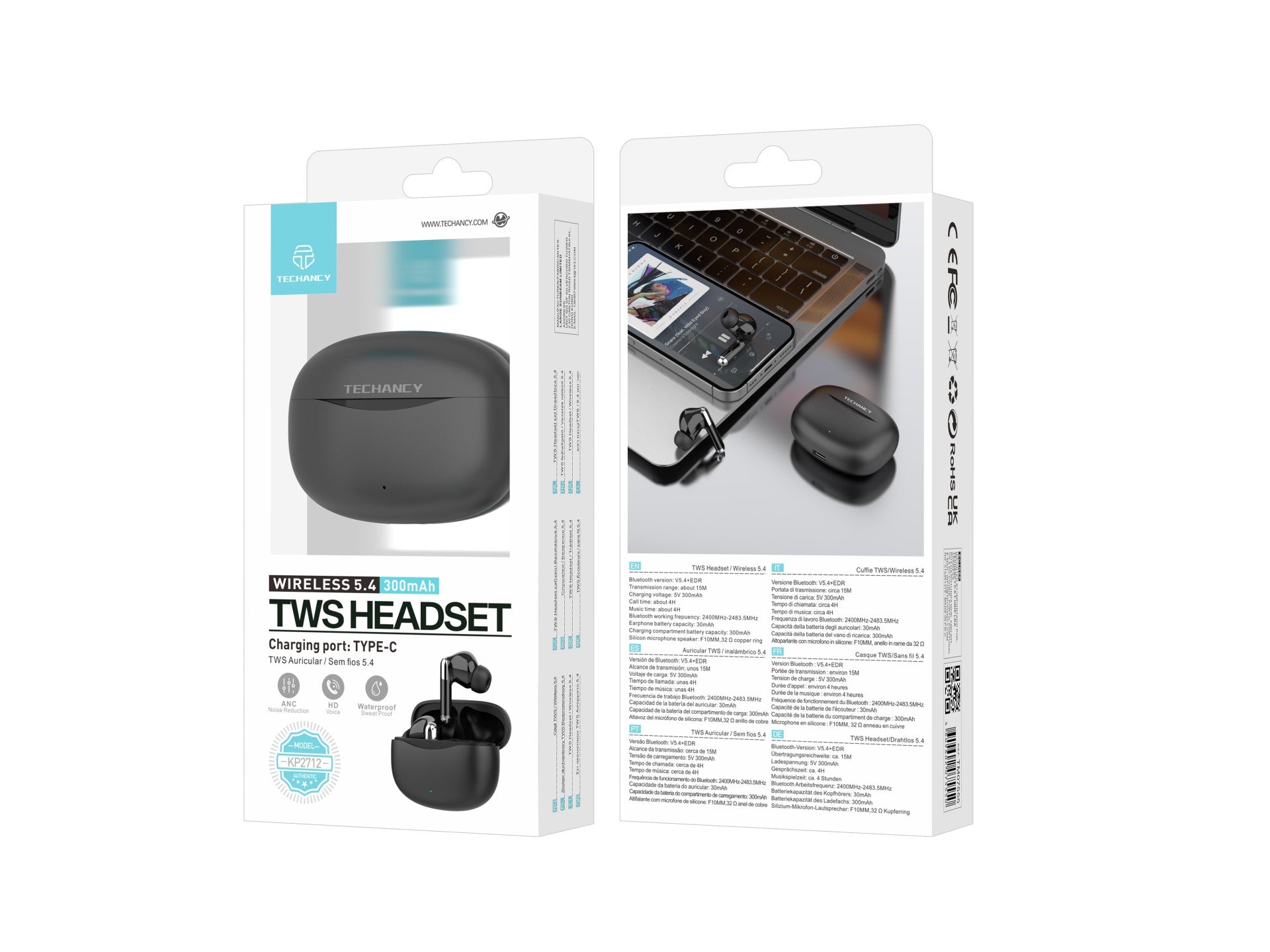 Techancy Auricular TWS KP2712 -2