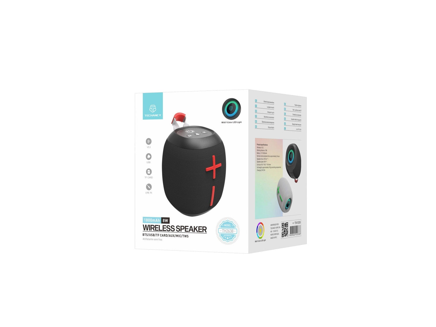 Techancy Altifalante Sem Fios Bluetooth Versão 5.3 TH2638-2