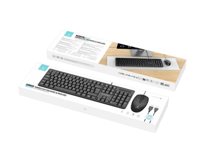 Techancy Conjunto De Teclado E Rato Com Fios Usb TK1270-1
