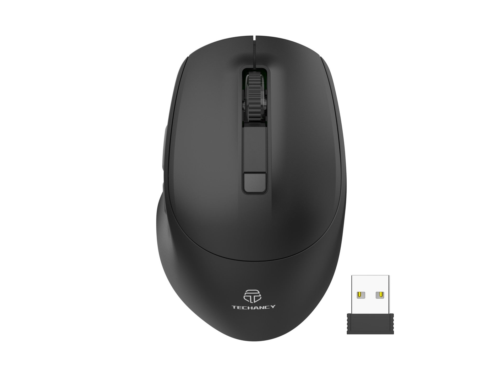Techancy Rato Sem Fios 2.4g Preto TJ6123, Dpi Ajustável (800-1600) 6d Botões Silenciosos, Compatível Com Pc/Mac-0