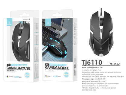 Techancy Rato Para Jogos Com Fios Usb  TJ6110-2