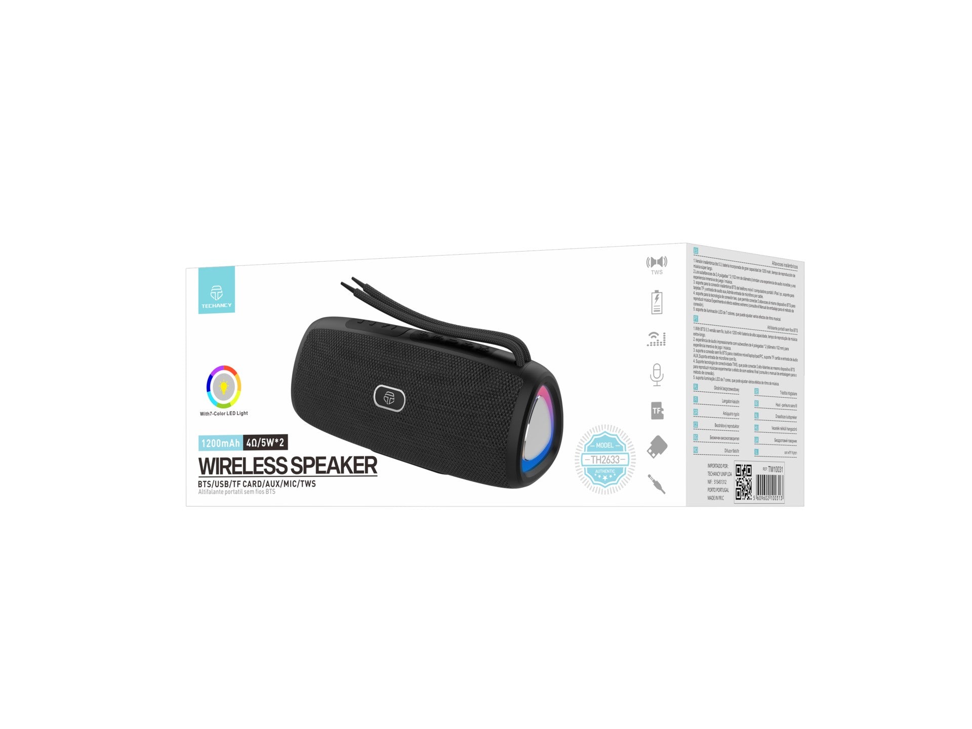Techancy Altifalante Sem Fios Bluetooth Versão 5.3TH2633-1