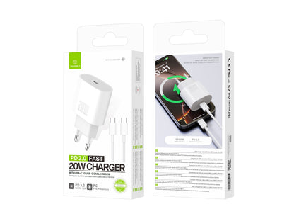 Techancy Carregador TA2824 PD3.0 20W com Cabo USB-C para USB-C -2