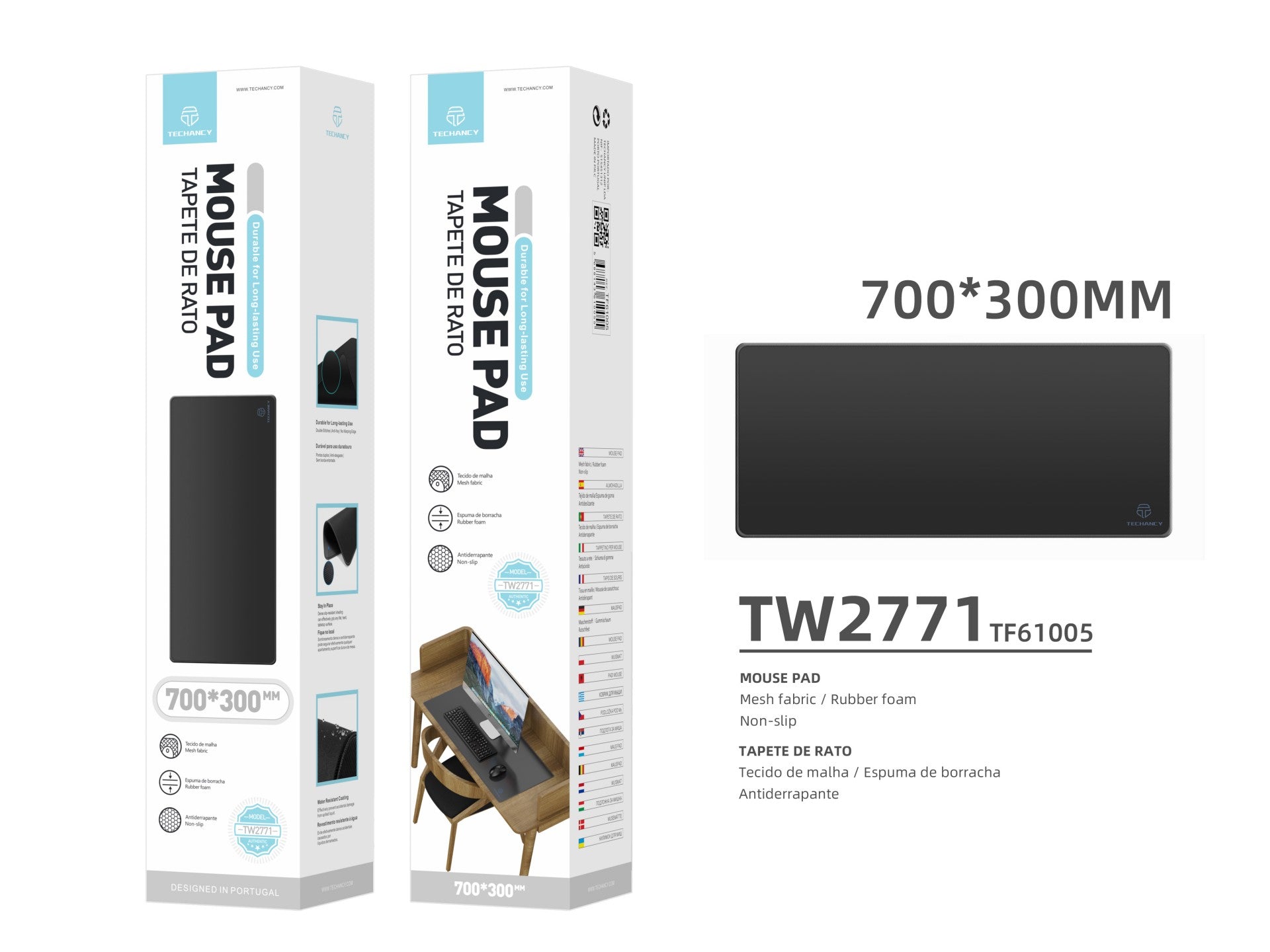 Tapete para rato Techancy 30 x 70 cm, TW2771-2
