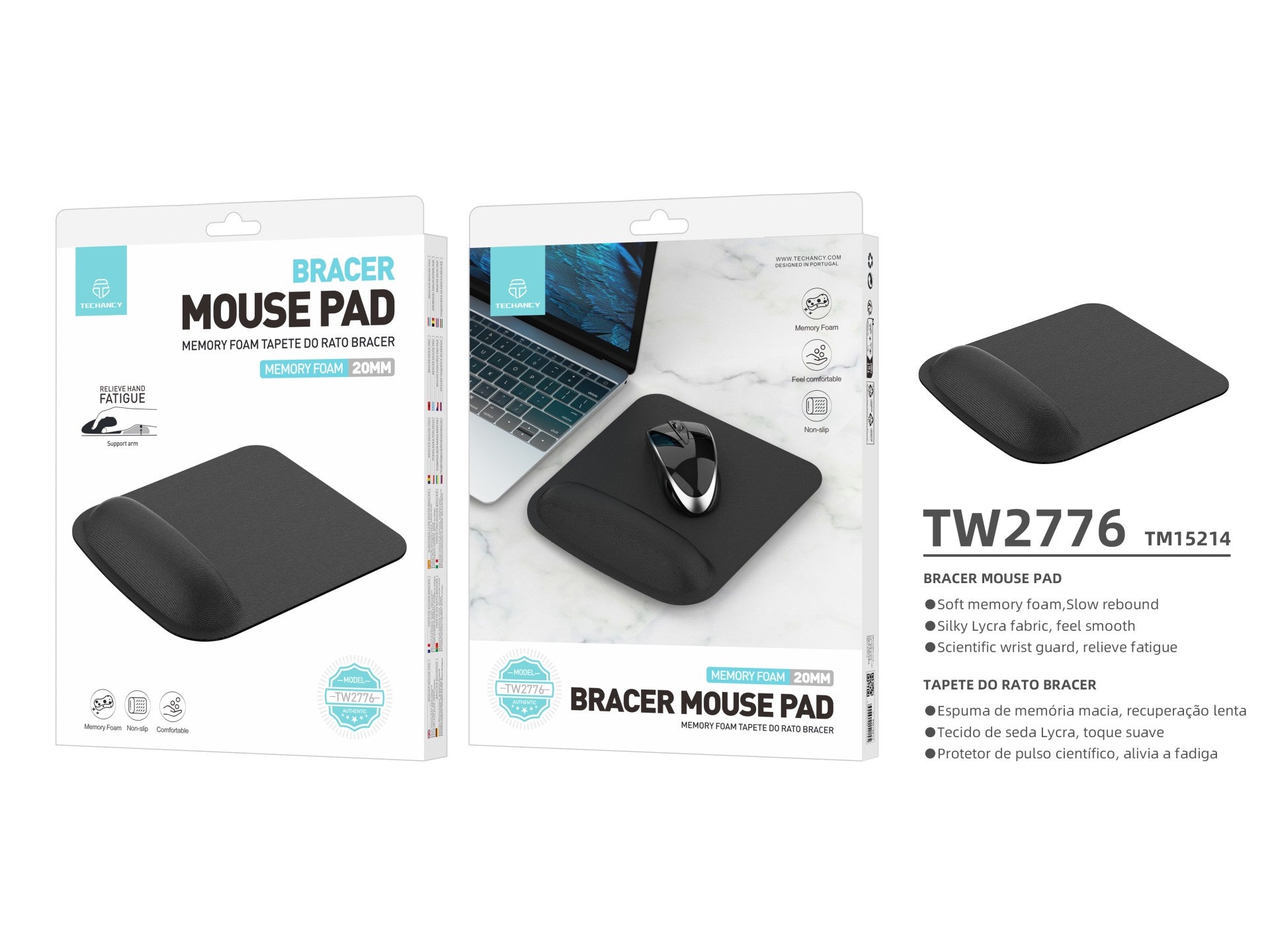 Techancy Tapete de Rato Preto TW2776-3